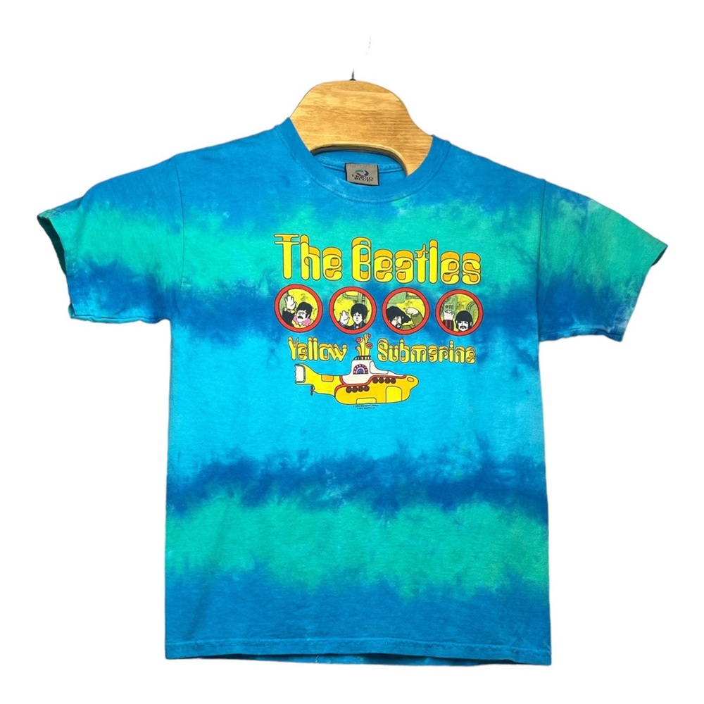 Vintage Y2K 2000s The Beatles T Shirt 2004 Yellow Submarine 60s Liquid Blue SZ M
